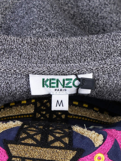 Excellent Kenzo Paris Gray Cotton Sweatshirt Size M Women's