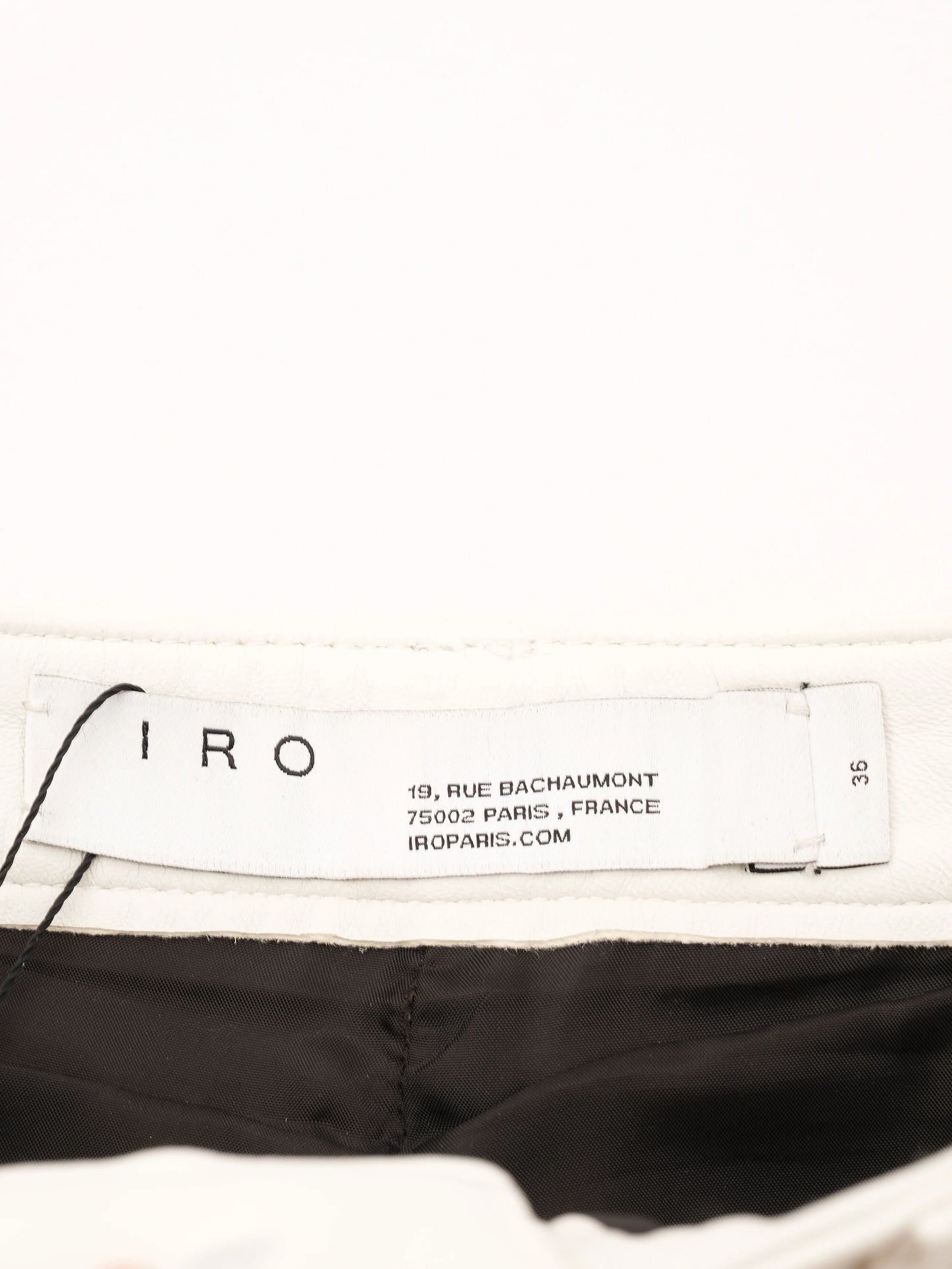 excellent iro white leather shorts with lace-up detail size s