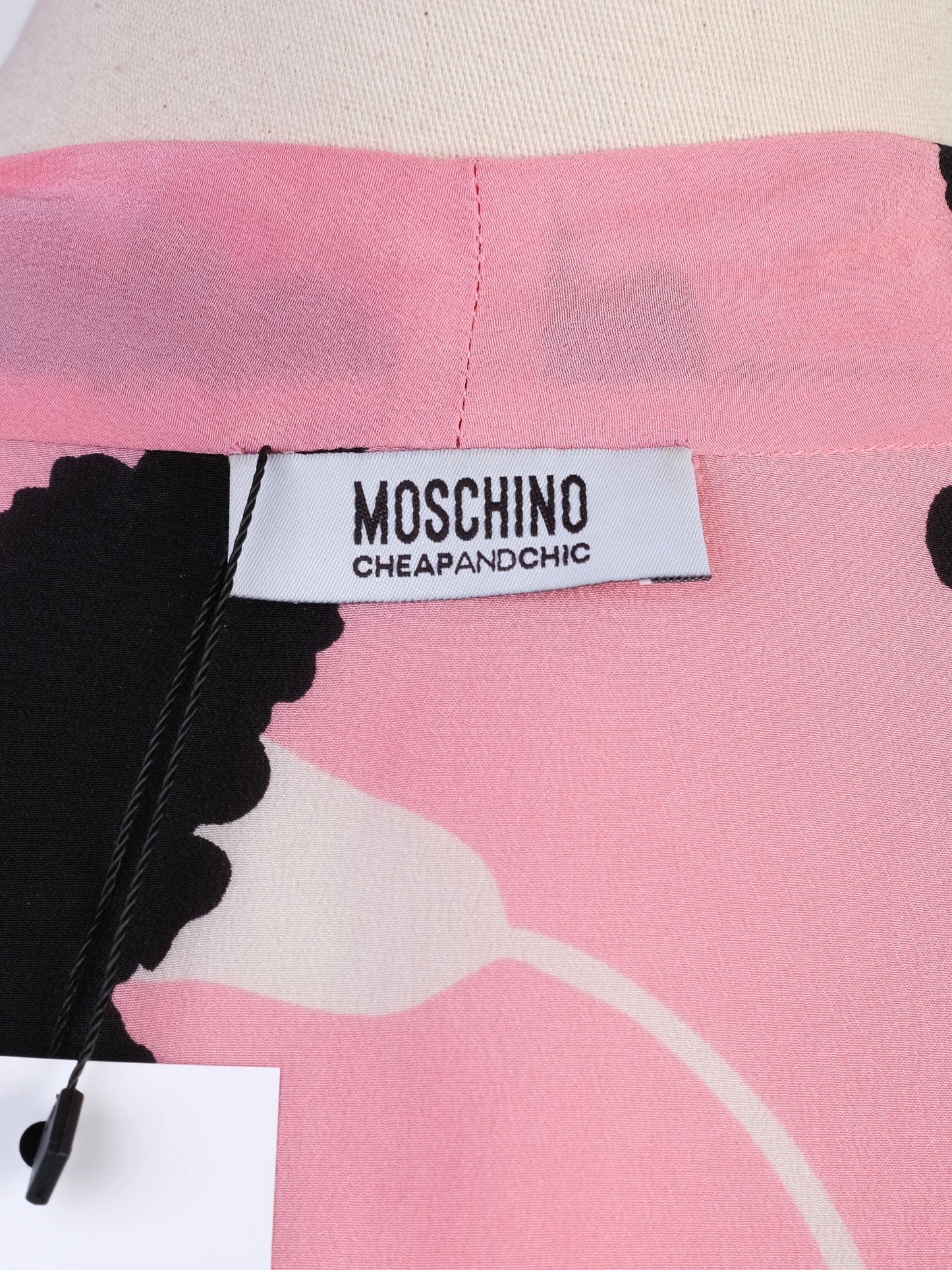 moschino excellent pink floral silk blouse wrap style size s