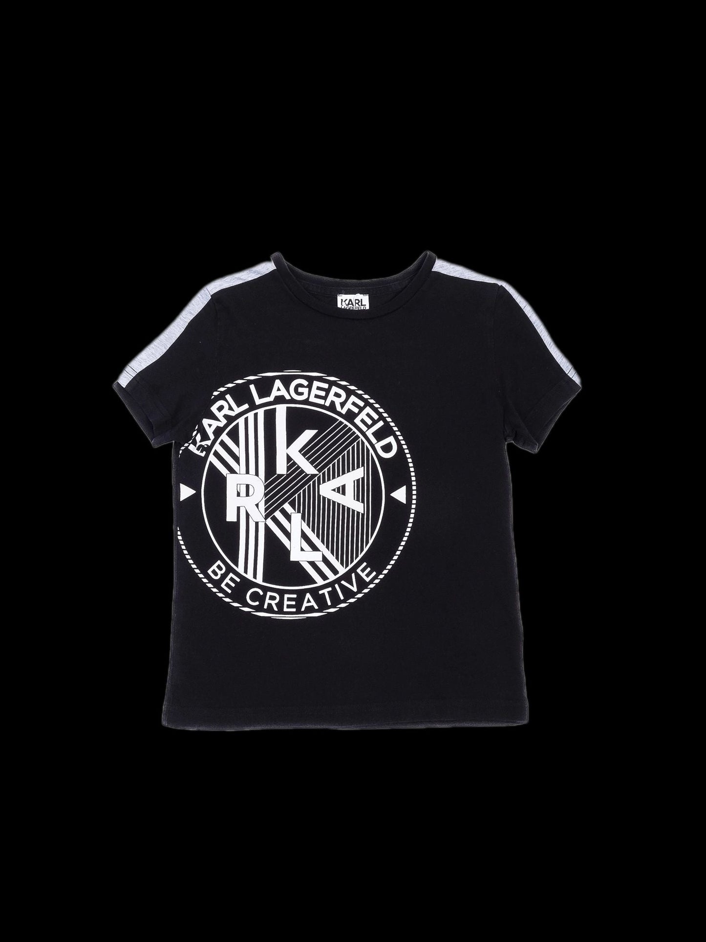 excellent karl lagerfeld kids black t-shirt size 8 cotton