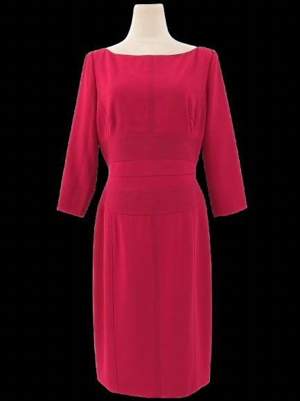 elie saab pink long-sleeved dress size l - excellent condition