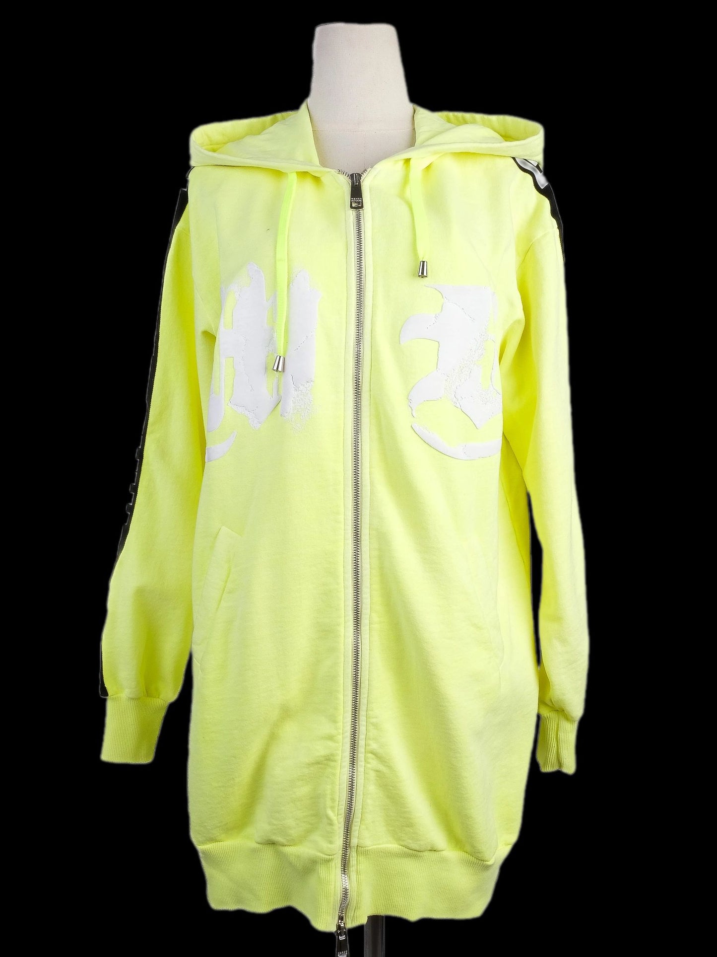 new marco bologna womenõs green zip-up hoodie size s