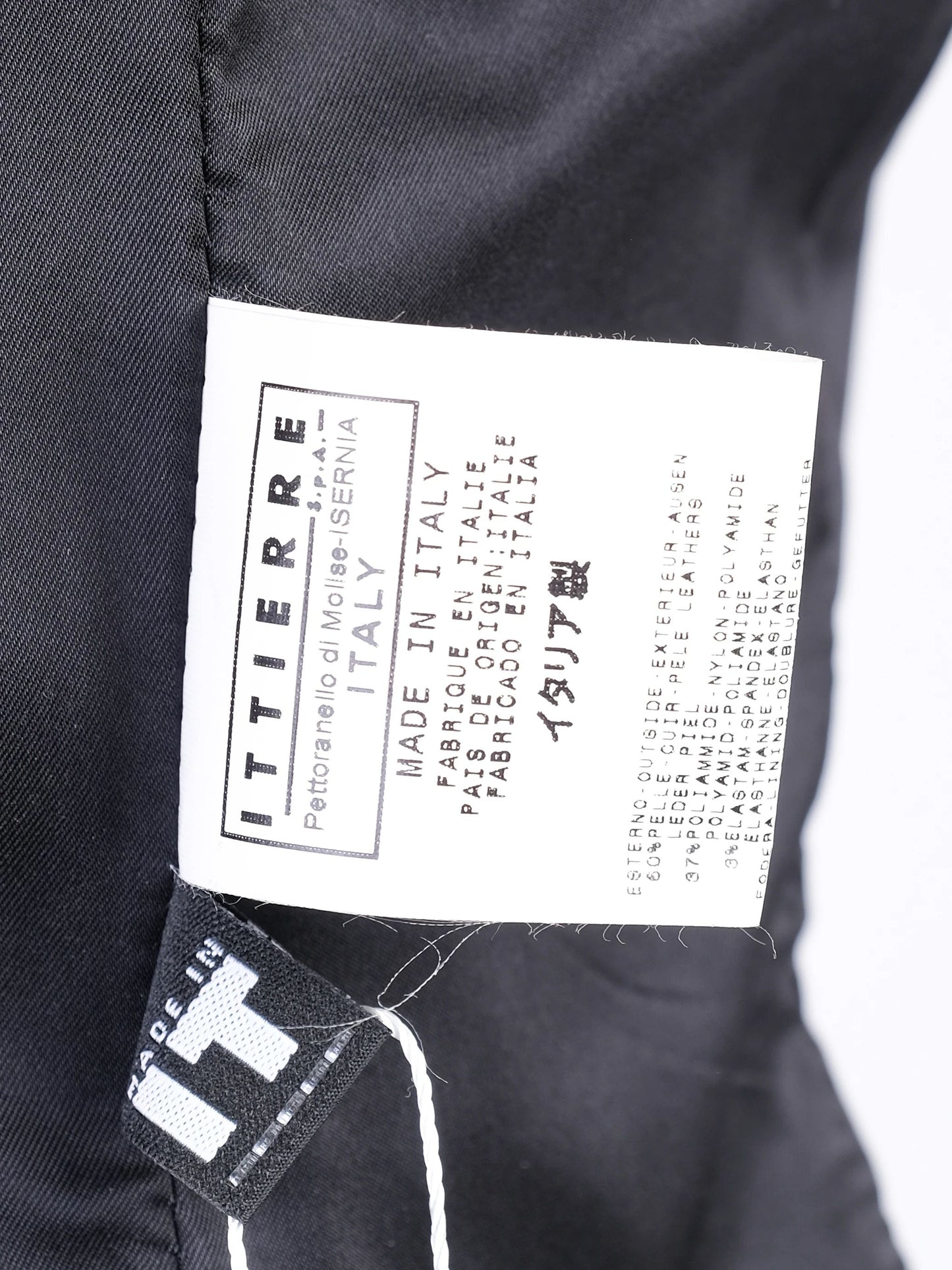 excellent versus black leather jacket with fabric accents size l