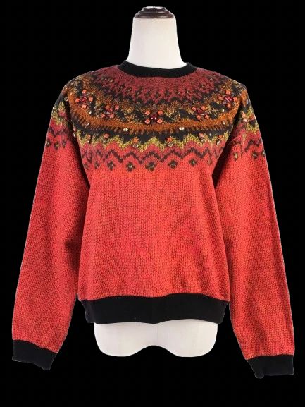 etro red cotton knitted sweater medium excellent condition