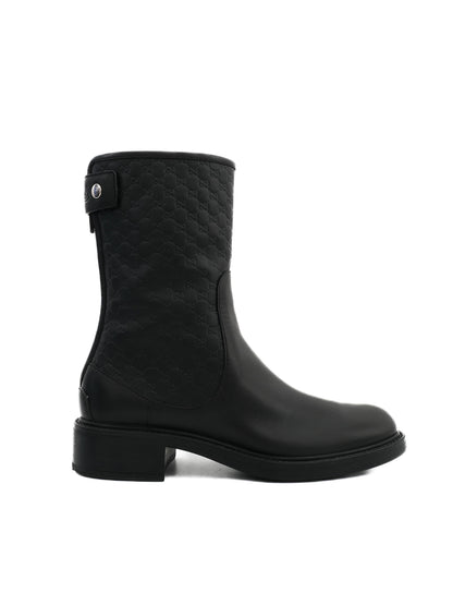 Gucci Women's Black Leather Boots Size 35.5 - Perfect Condition