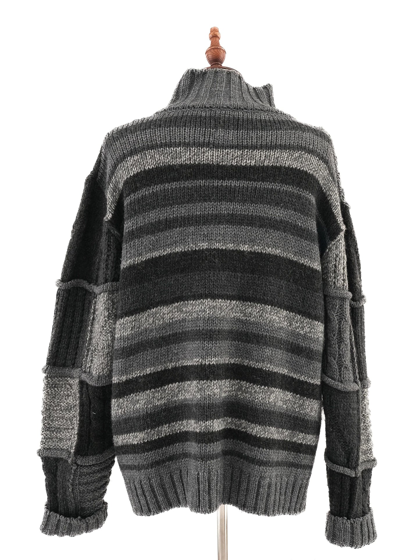 excellent bugatti gray wool knitted cardigan size xxl