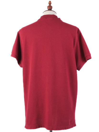 Excellent Burberry Red Cotton Polo Shirt Size XXL for Men