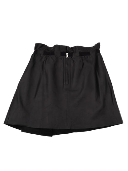 Excellent Red Valentino Black Skirt Size S with Pleats and Belt