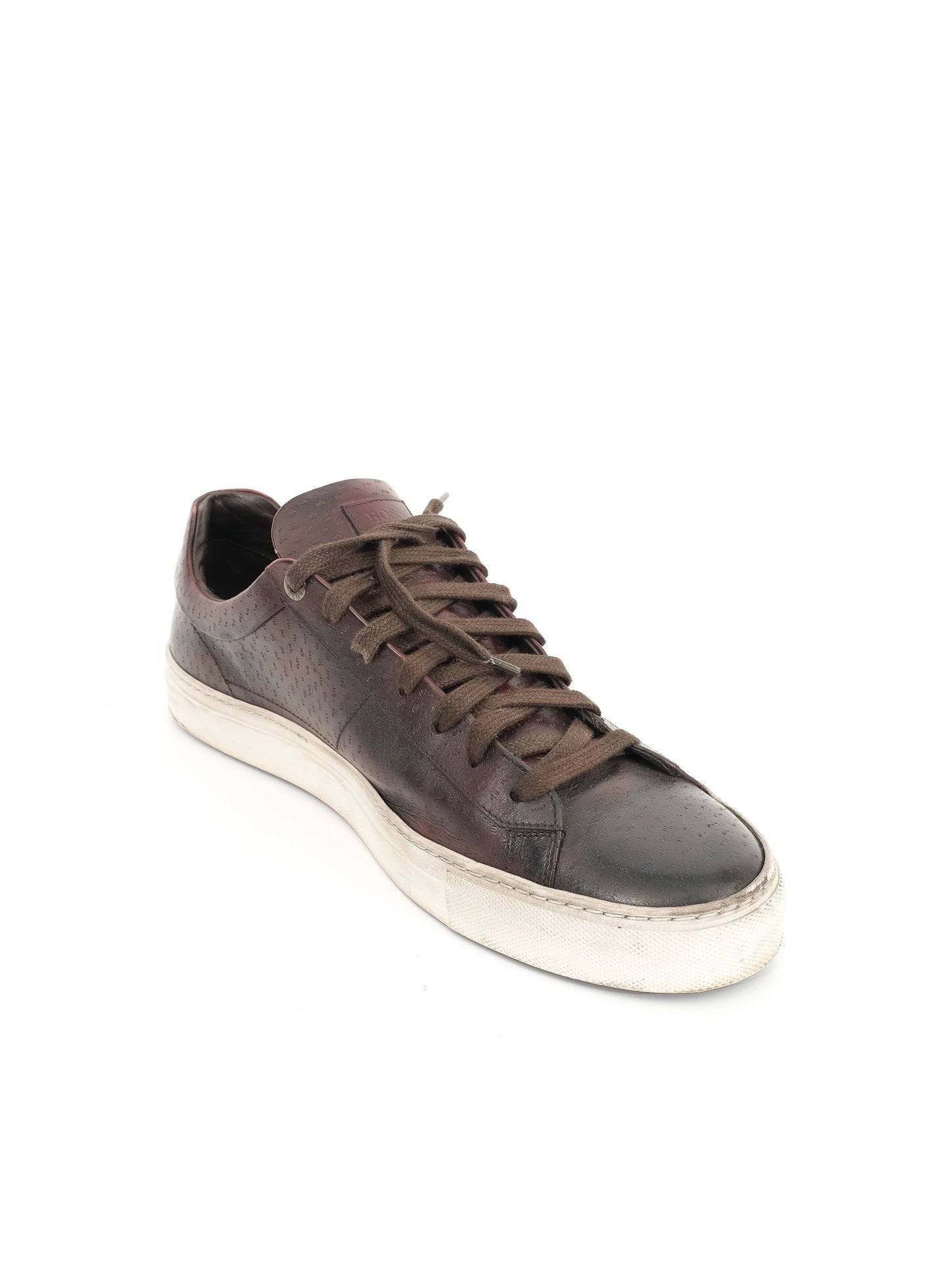 excellent hugo boss brown leather sneakers size 45 men