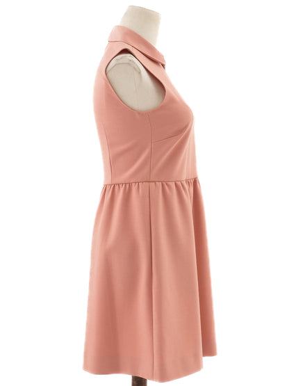 Perfect Red Valentino Pink Sleeveless Dress Size S with Peter Pan Collar