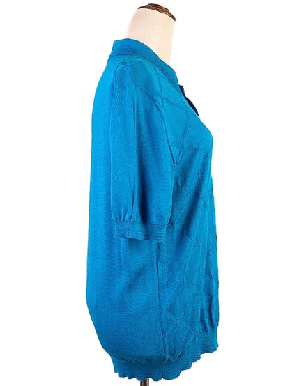 Excellent Castello d'Oro Women's Blue Silk Polo Shirt