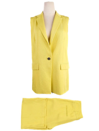 Excellent Pinko Yellow Sleeveless Blazer & Pants Set Women