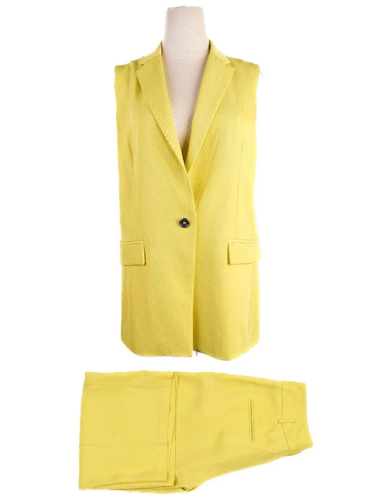 Excellent Pinko Yellow Sleeveless Blazer & Pants Set Women