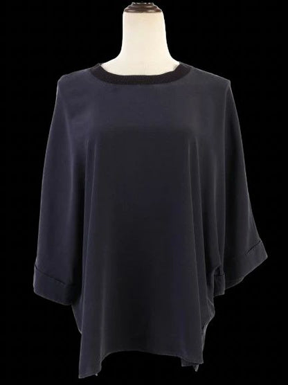 Excellent Joseph Blue Silk Top Size M with Three-Quarter Sleeves