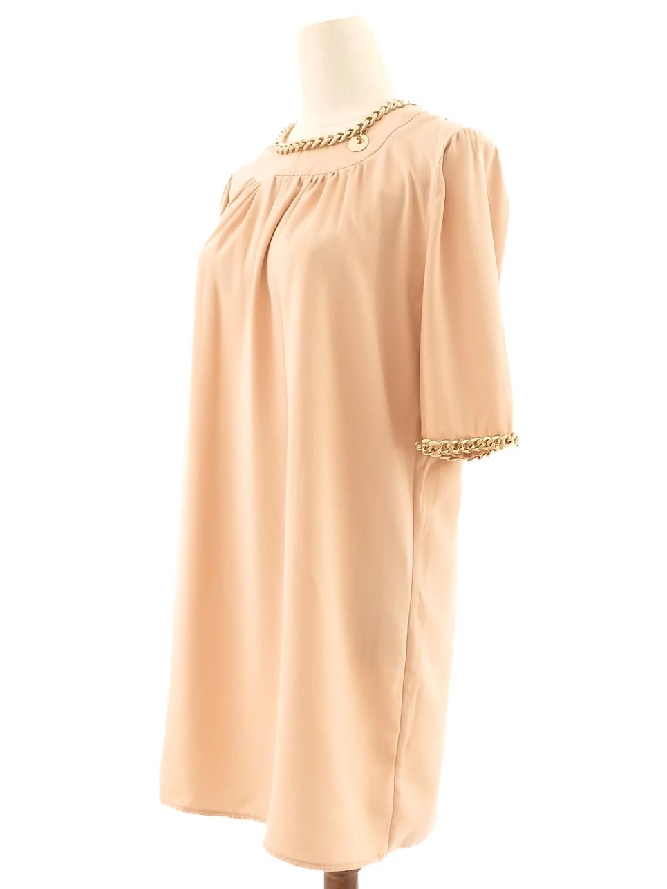 excellent elisabetta franchi orange dress size l with gold accents