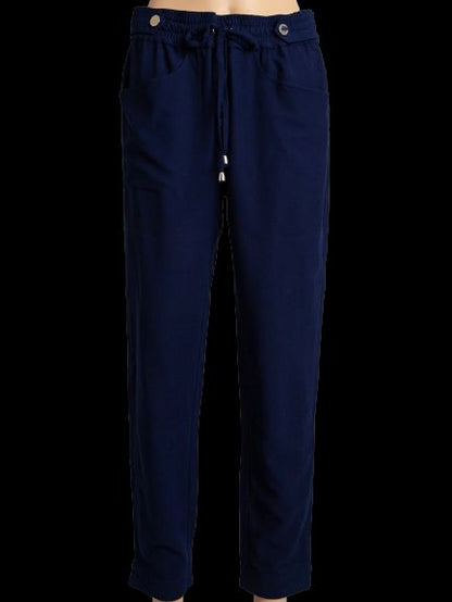 Good MaxCo Blue Viscose Pants with Drawstring Waist Size L