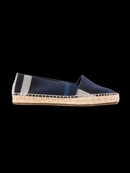 Perfect Burberry Blue Plaid Espadrilles Women Size 37.5
