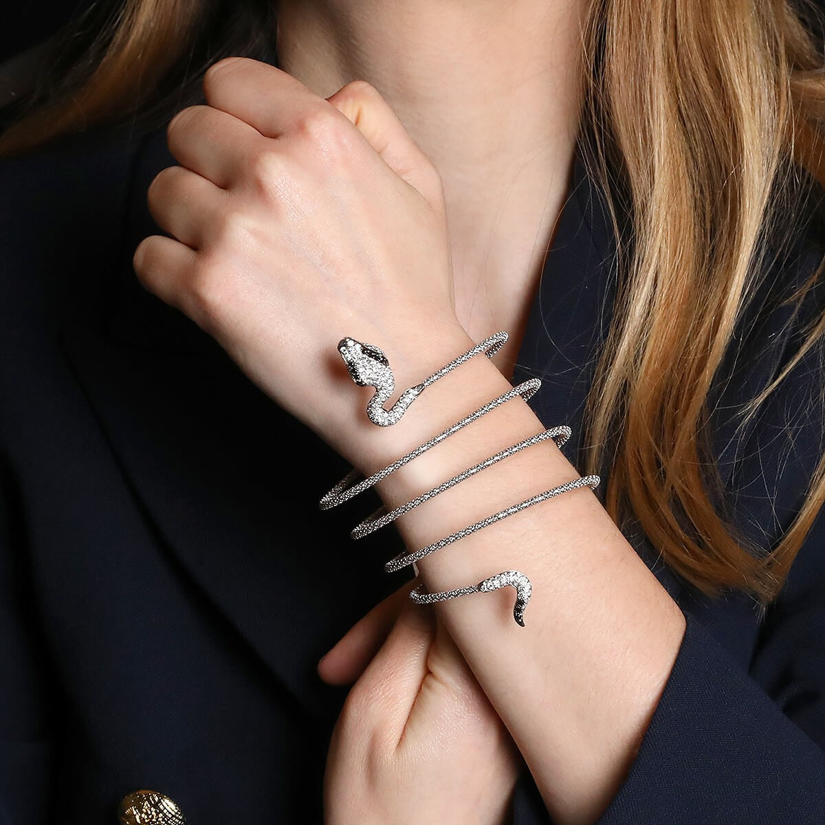 black and white diamonds, emeralds and gold bracelet