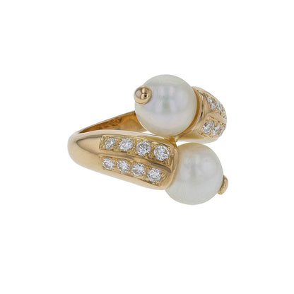 Boucheron Ondine pearls, diamonds and gold ring