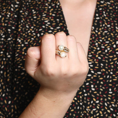 Boucheron Ondine pearls, diamonds and gold ring