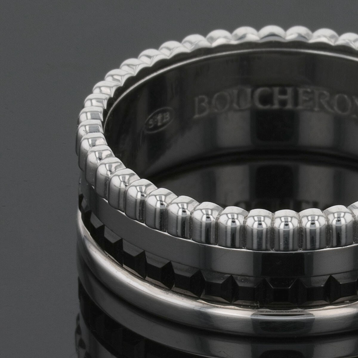 boucheron quatre black edition pvd and gold ring