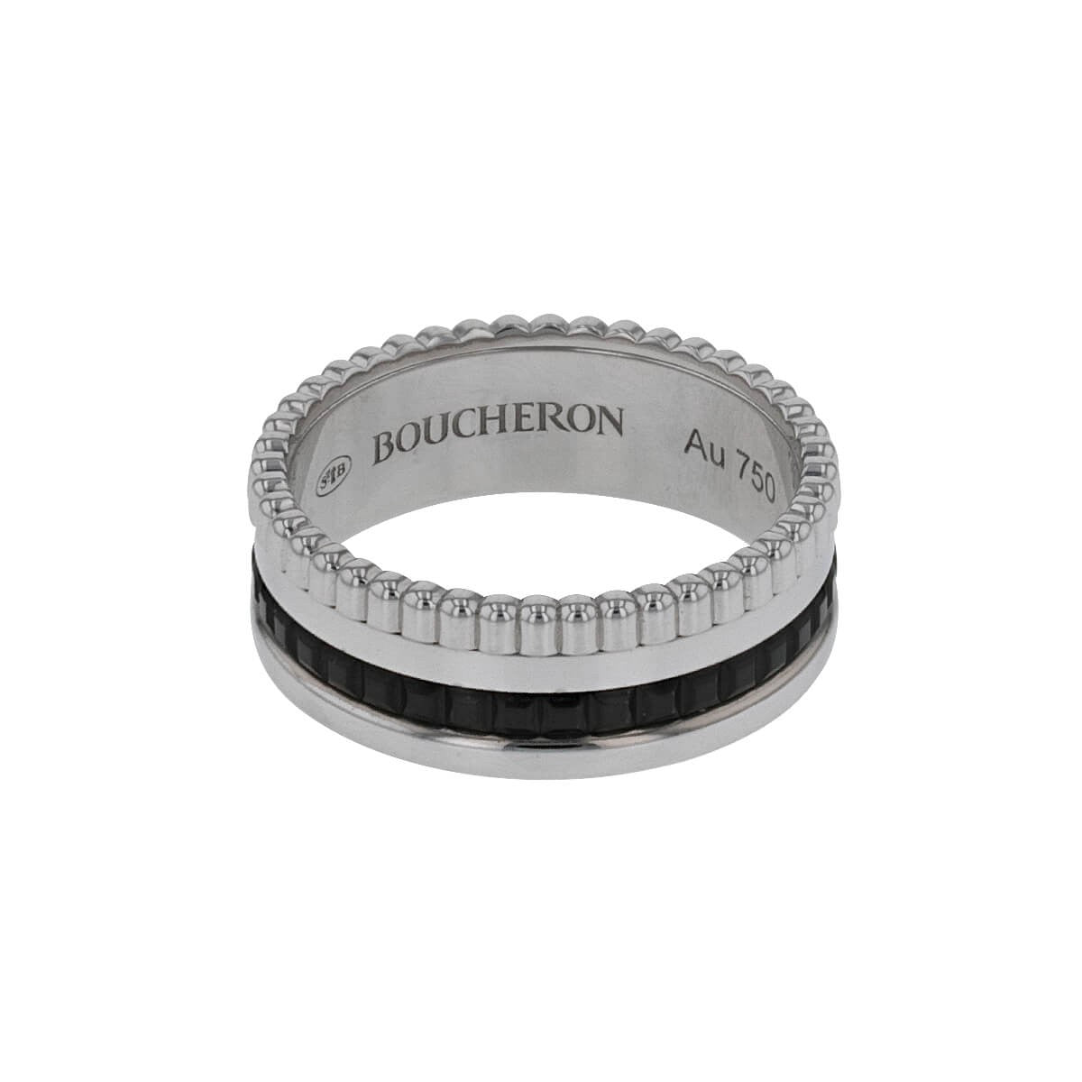 boucheron quatre black edition pvd and gold ring