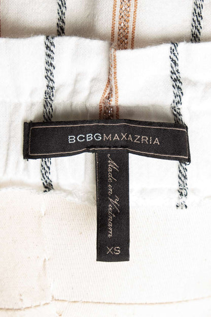 Good BCBGMaxazria White Striped Dress XS Short Sleeve Women