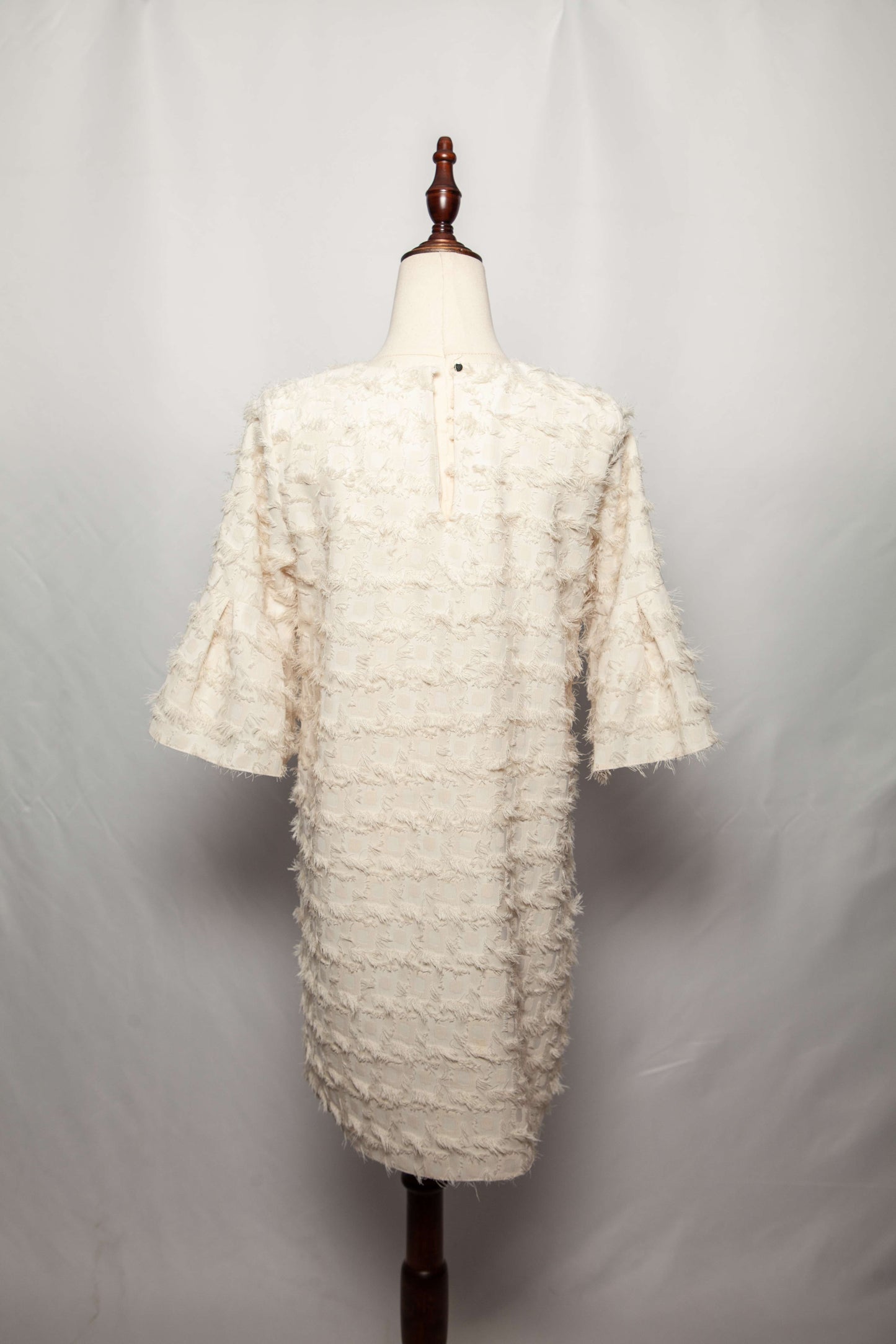 average river island white textured dress size xs polyester