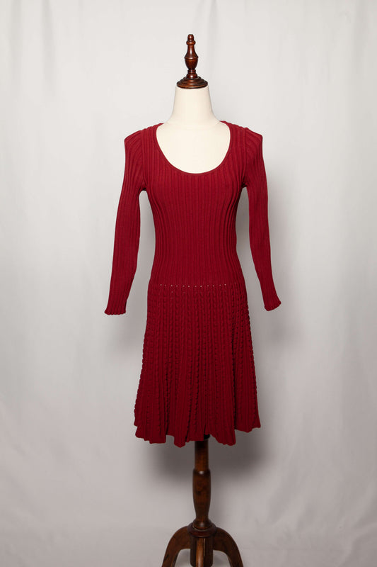 Excellent Fendi Red Knitted Dress Size S Women