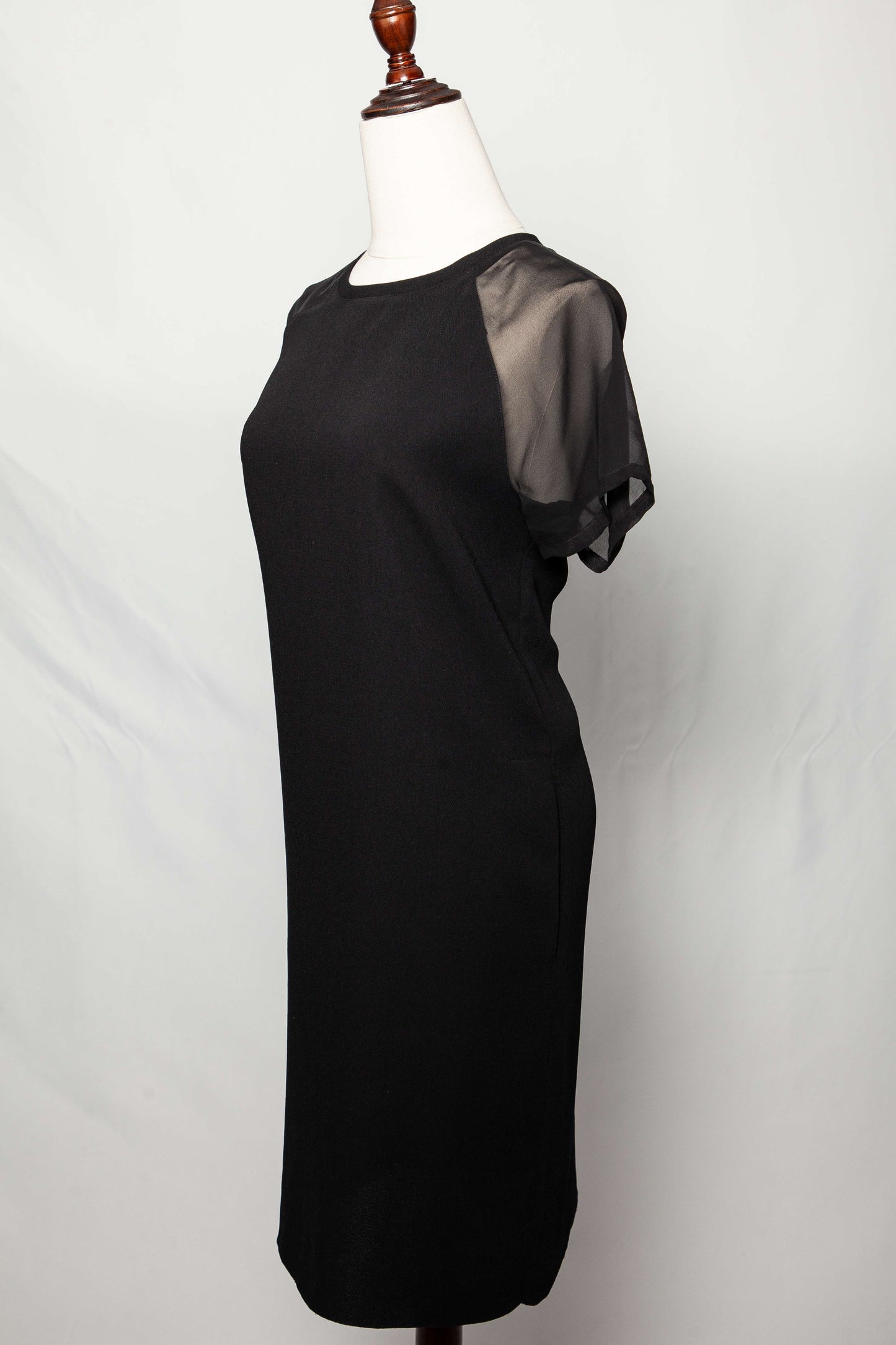 good vince black dress size s with sheer short sleeves