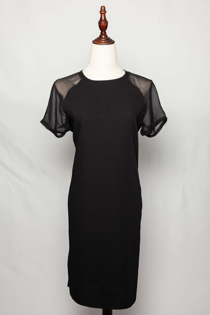Good Vince Black Dress Size S with Sheer Short Sleeves