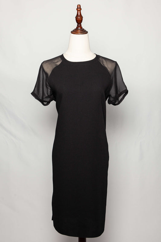 Good Vince Black Dress Size S with Sheer Short Sleeves