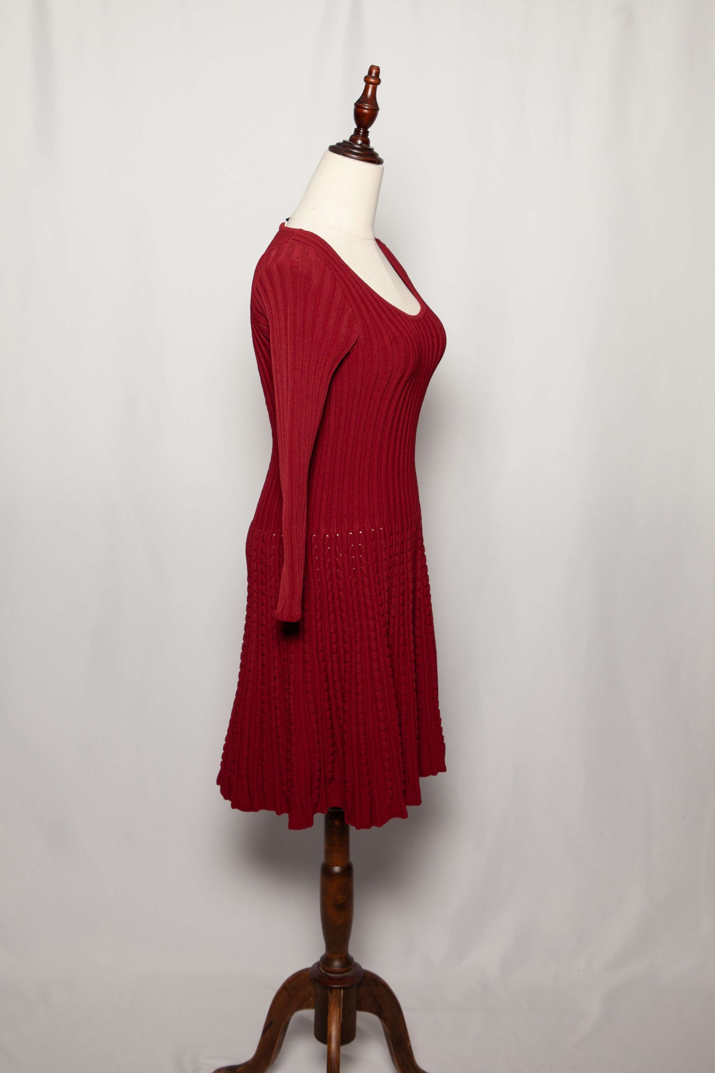 excellent fendi red knitted dress size s women