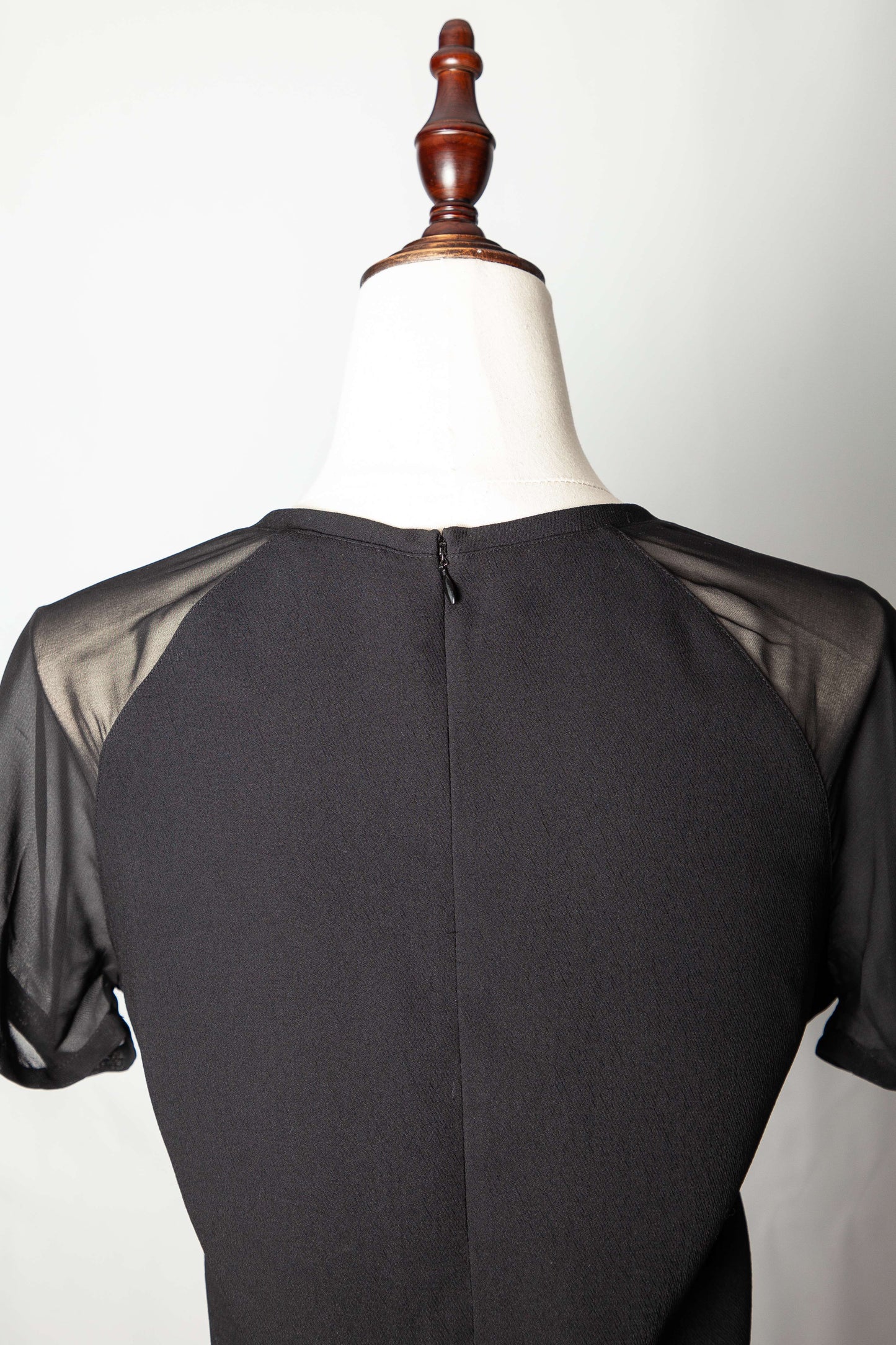 good vince black dress size s with sheer short sleeves