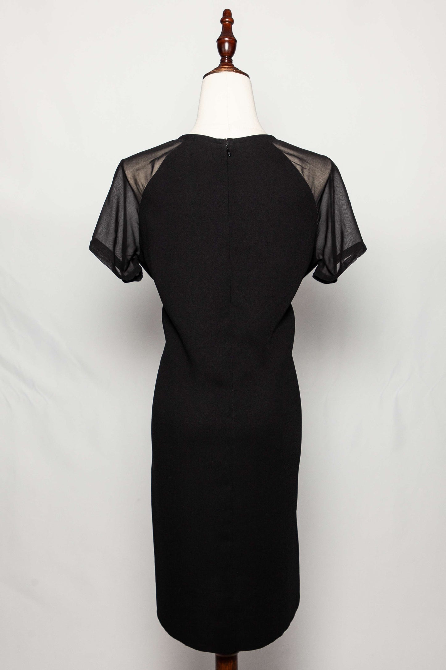 good vince black dress size s with sheer short sleeves