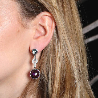Bulgari Parentesi Cocktail amethyst, topaze, diamonds and gold earrings