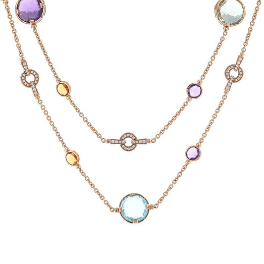 Bulgari Parentesi Cocktail amethysts, citrines, topazes, prasiolites, diamonds and gold necklace