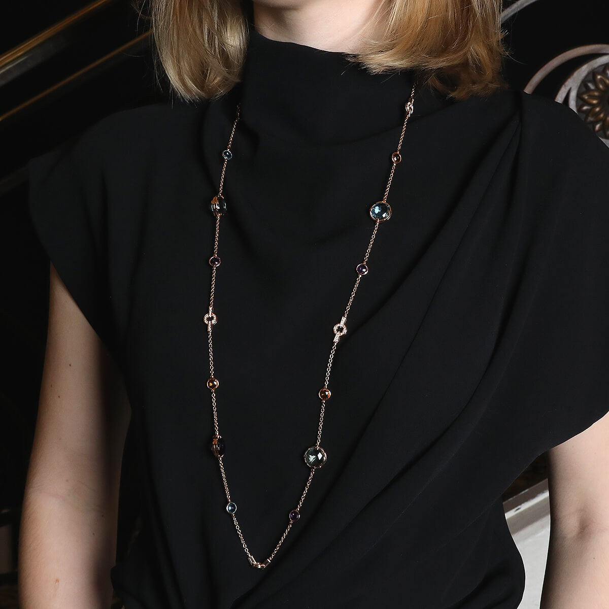 bulgari parentesi cocktail amethysts, citrines, topazes, prasiolites, diamonds and gold necklace
