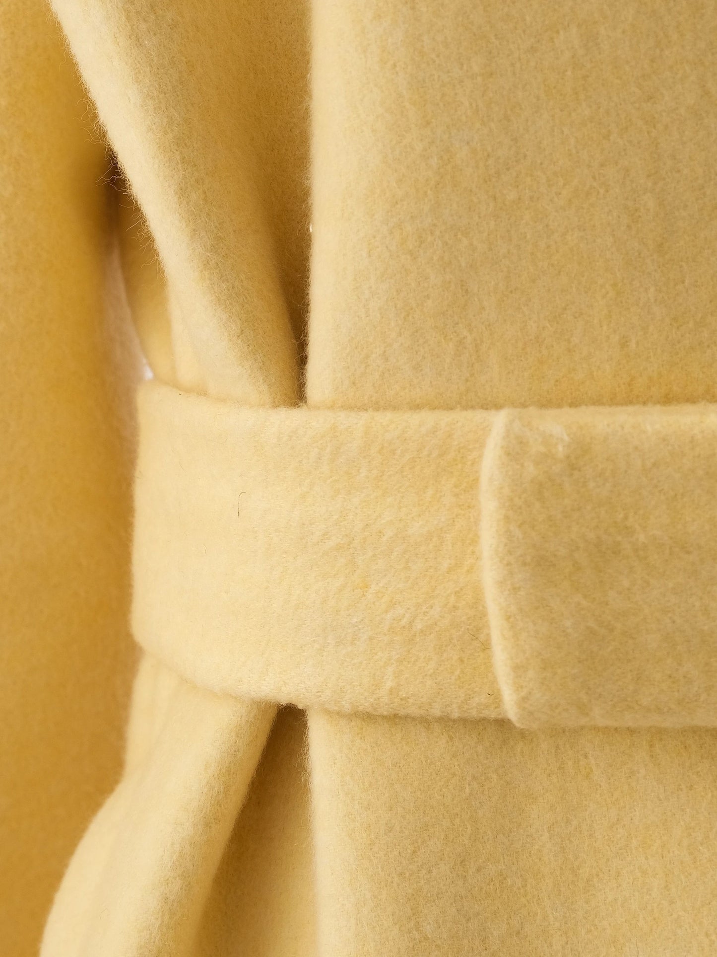 excellent lanvin yellow cashmere long coat with belt size m