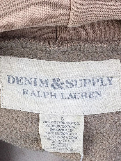 Excellent Ralph Lauren Orange Hoodie Men's Size S with American Flag Patch