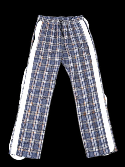 Excellent Burberry Plaid Pants Blue Orange Silk Size M
