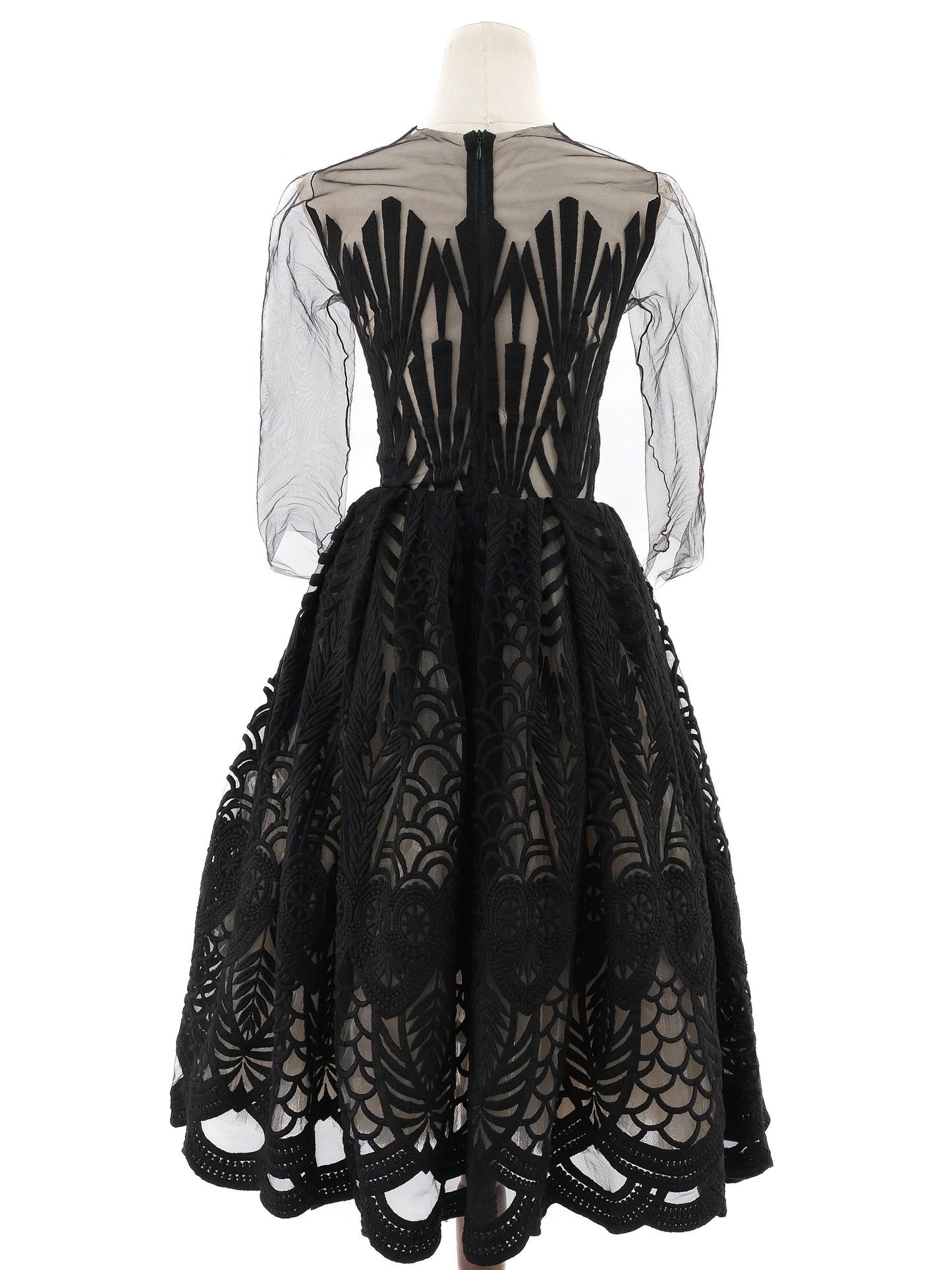 excellent bella potemkina black lace dress size m