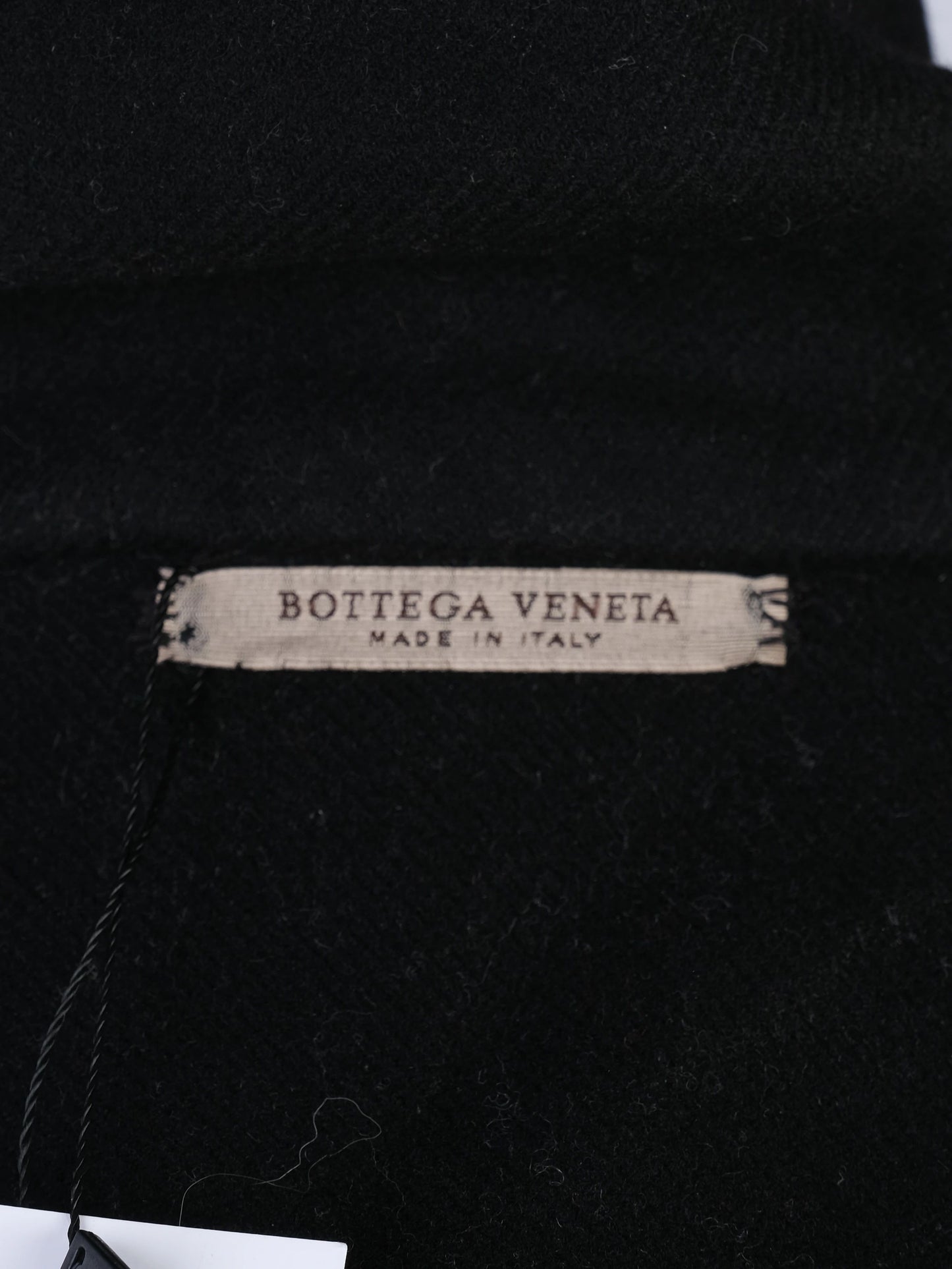 excellent bottega veneta black wool coat with belt size m