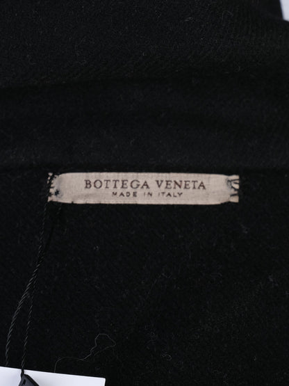 Excellent Bottega Veneta Black Wool Coat with Belt Size M