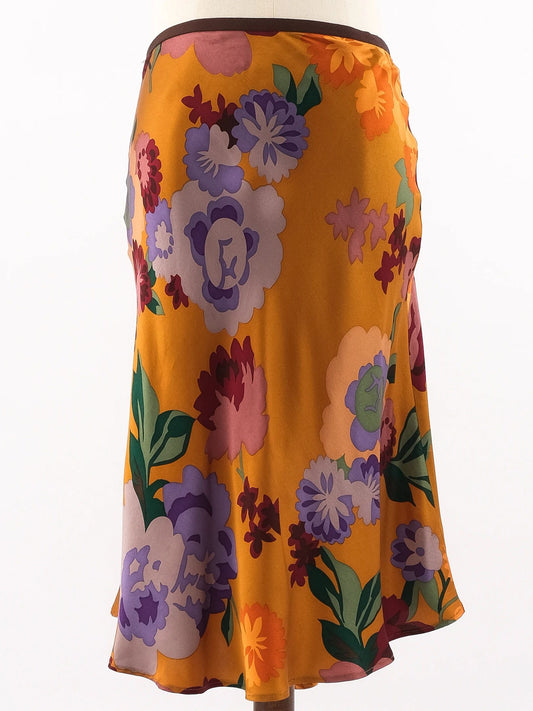 Etro Floral Silk Skirt Size S Excellent Condition Made in Italy