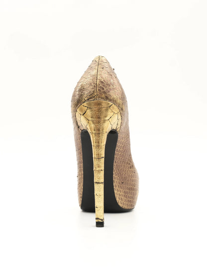 Excellent Barbara Bui Yellow Leather Peep-Toe High Heels Size 37.5