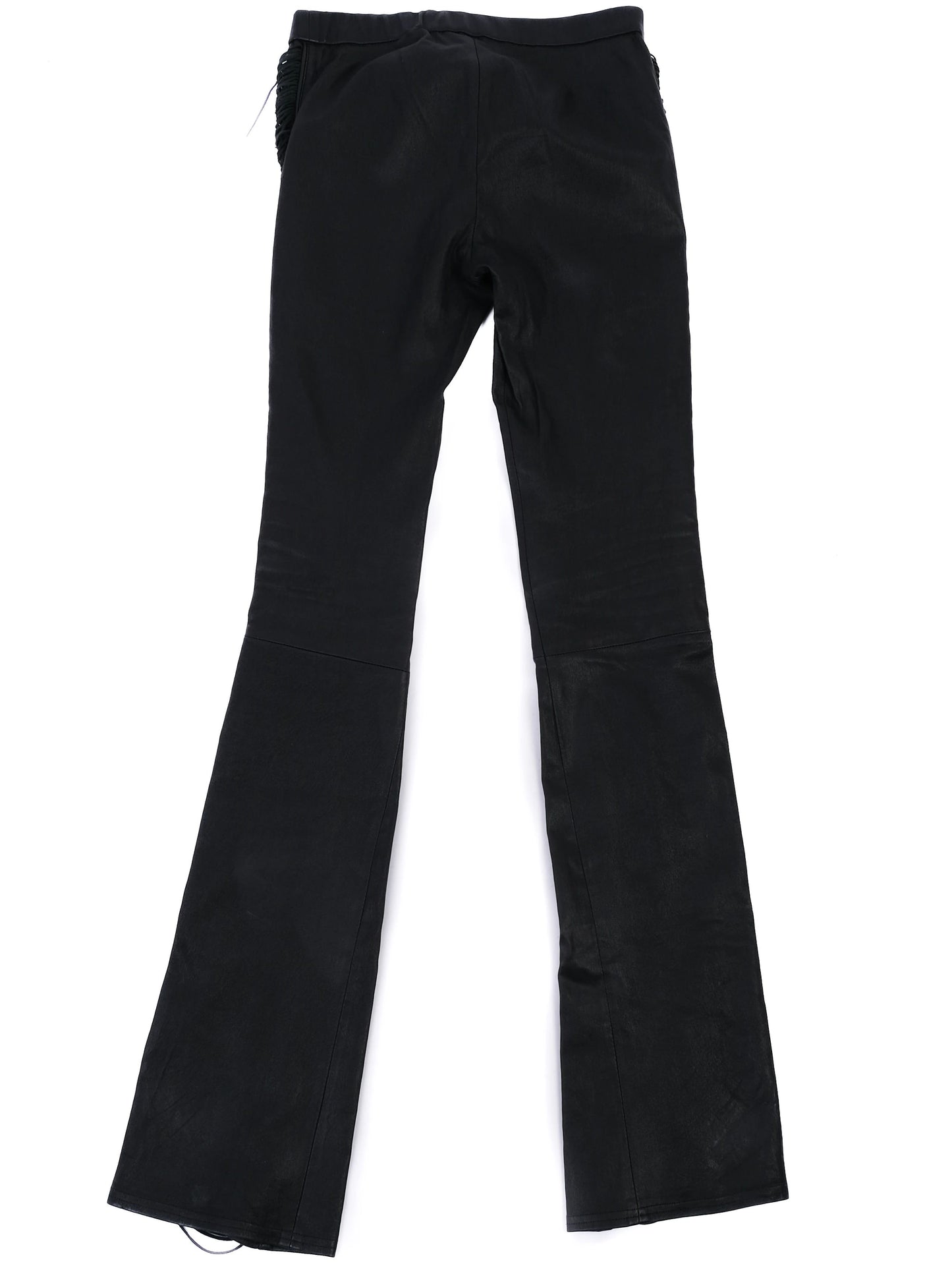 excellent roberto cavalli black silk pants with fringed details size m