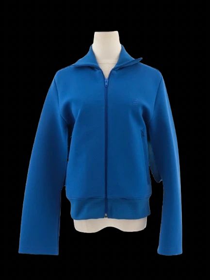 excellent balenciaga blue zip-up jacket size s women viscose