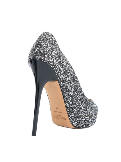Excellent Jimmy Choo High-Heeled Peep-Toe Shoes Size 38 Leather