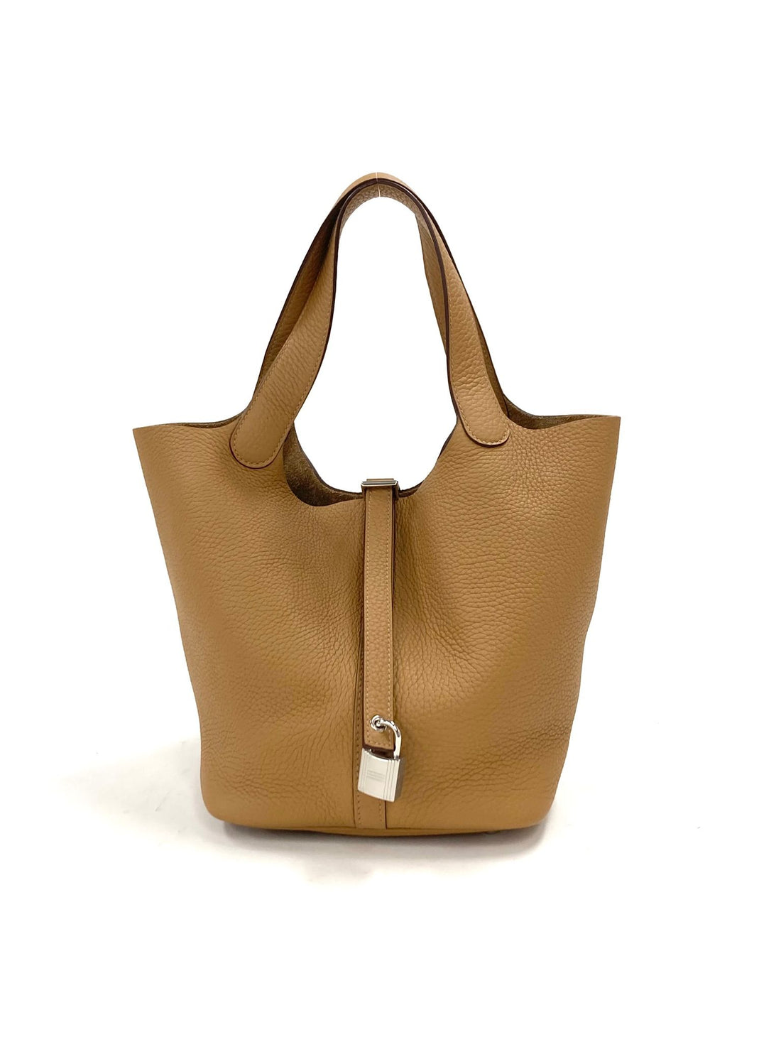 Hermes Beige Picotin MM,Taurillon Clemence PHW  Z Stamp